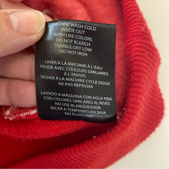 Mad Engine Santa sweater furry trim shiny belt size Medium red black - Picture 6 of 9